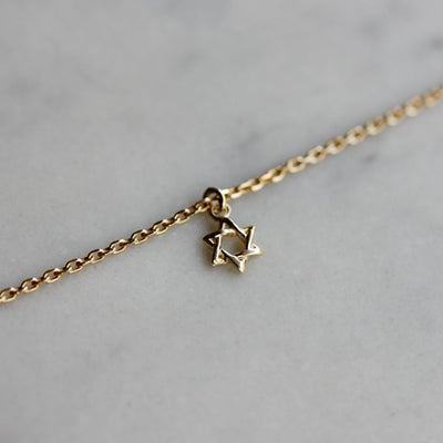 תליון מגן דוד טייני זהב 14K Bracelets