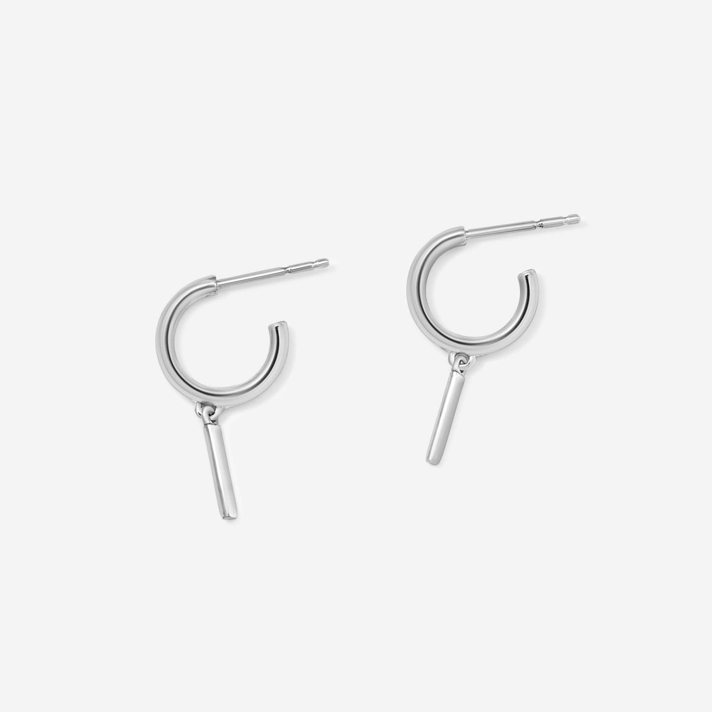 עגילי אשלי בר זהב 14K Earrings 14K לבן