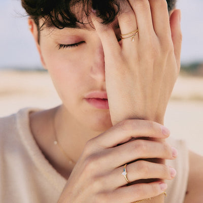 טבעת אואזיס יהלום מעבדה זהב 14K Rings
