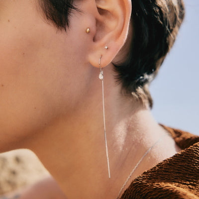 עגילי טיפאני 0.02 יהלומים לבנים טבעיים זהב 14K Earrings