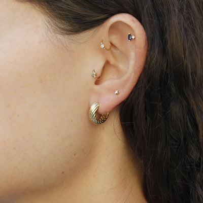 עגילי חישוק רייצ'ל זהב 14K