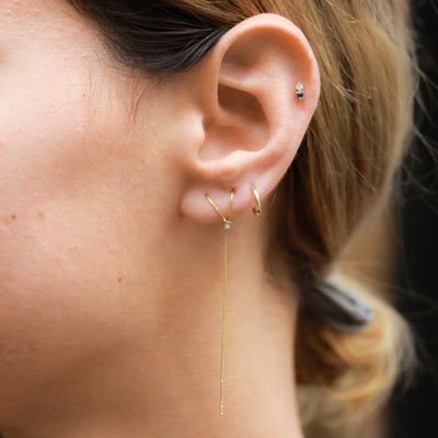 עגילי קלואי פרינס יהלומים לבנים זהב 14K Earrings