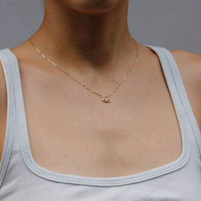 שרשרת עין טובה יהלום זהב 14K Necklaces 
