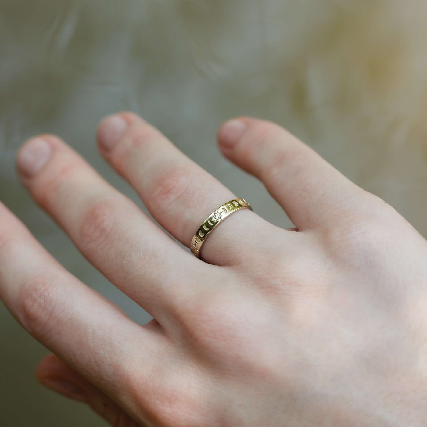 טבעת מון יהלומי מעבדה זהב 14K Rings