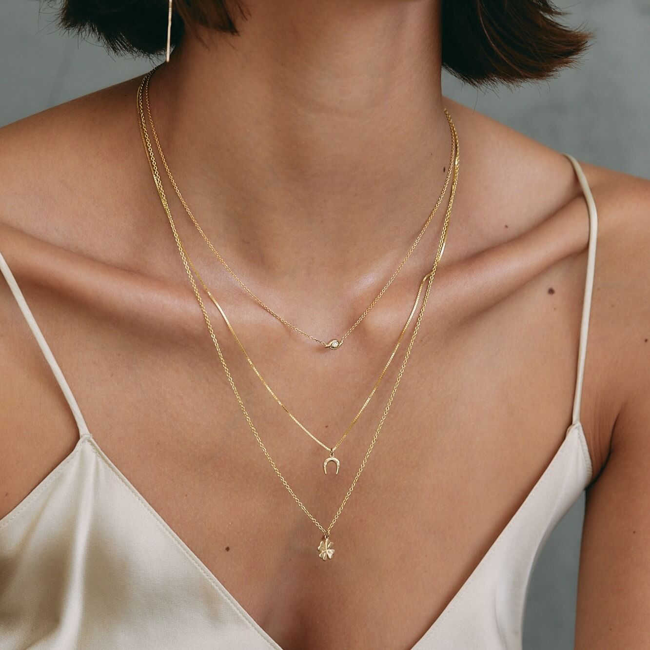 שרשרת תלתן זהב 14K Necklaces