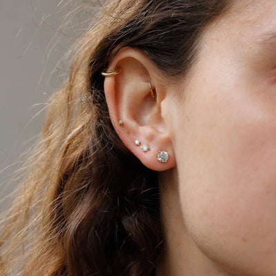 עגילי טיפאני 0.50 יהלומים לבנים מעבדה זהב 14K Earrings