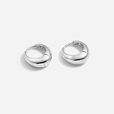 עגילי חישוק קנדל זהב 14K Earrings 14K לבן
