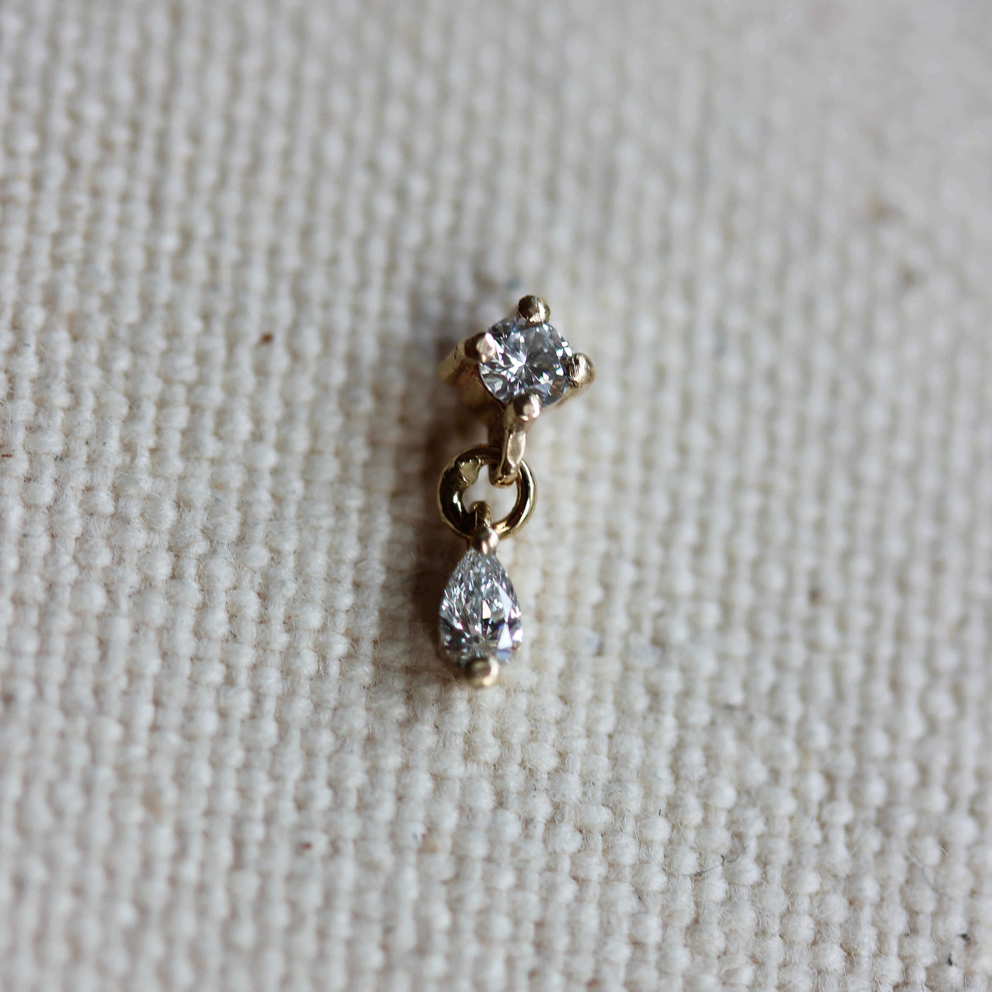 עגילי אואזיס צמודים יהלומי מעבדה זהב 14K Earrings