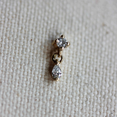 עגילי אואזיס צמודים יהלומי מעבדה זהב 14K Earrings