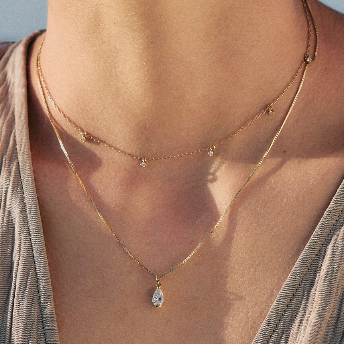 שרשרת נבאדה יהלומי מעבדה 14K Necklaces