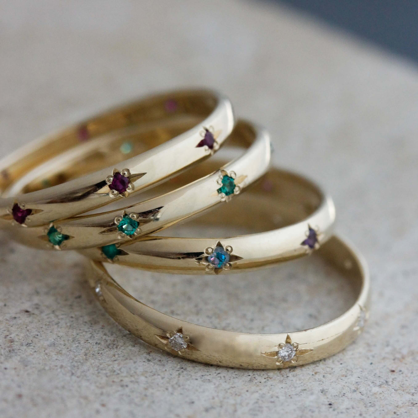 טבעת סטורן אבני חן זהב 14K Rings
