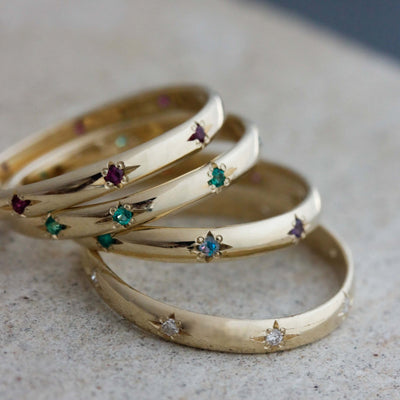 טבעת סטורן אבני חן זהב 14K Rings