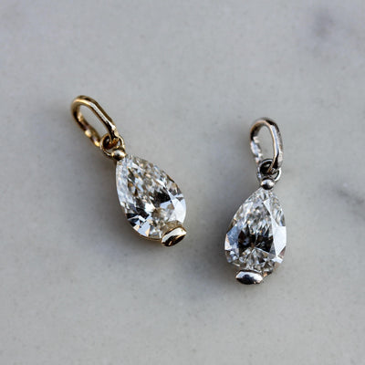 תליון סהרה לשרשרת משובץ יהלום מעבדה 14K Earrings