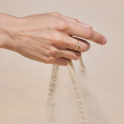 טבעת סהרה יהלום מעבדה זהב 14K Rings
