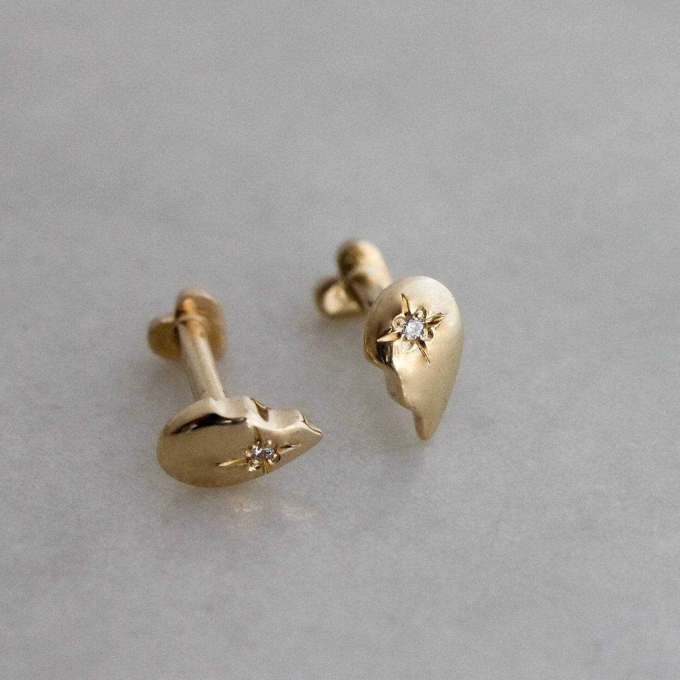 עגיל פירסינג לב BFF זהב 14K Earrings 