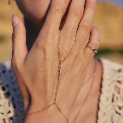 צמיד טבעת הרמוני יהלומים לבנים זהב 14K Bracelets