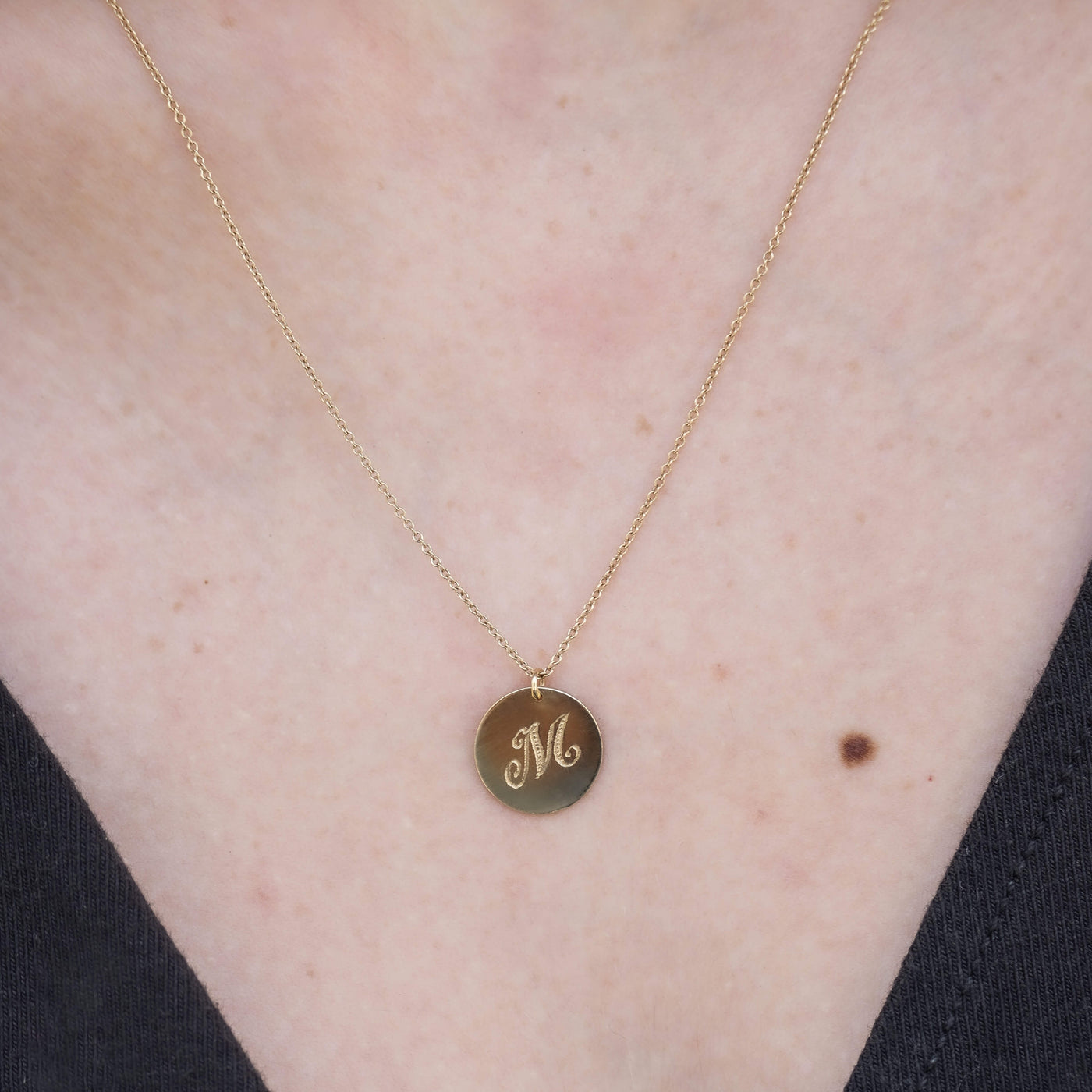 שרשרת קלי עם חריטה זהב צהוב 14K Necklaces