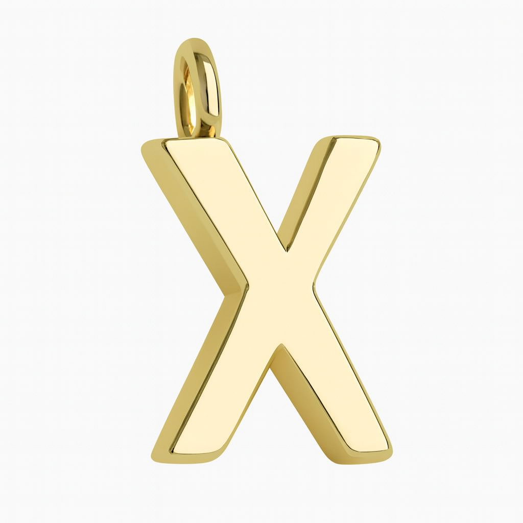 תליון אות זהב X