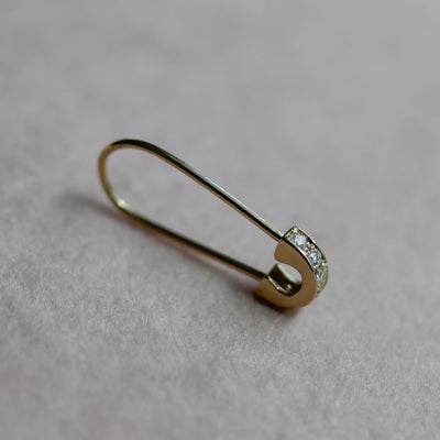 עגילי סייפטי משובצים זהב 14K Earrings 