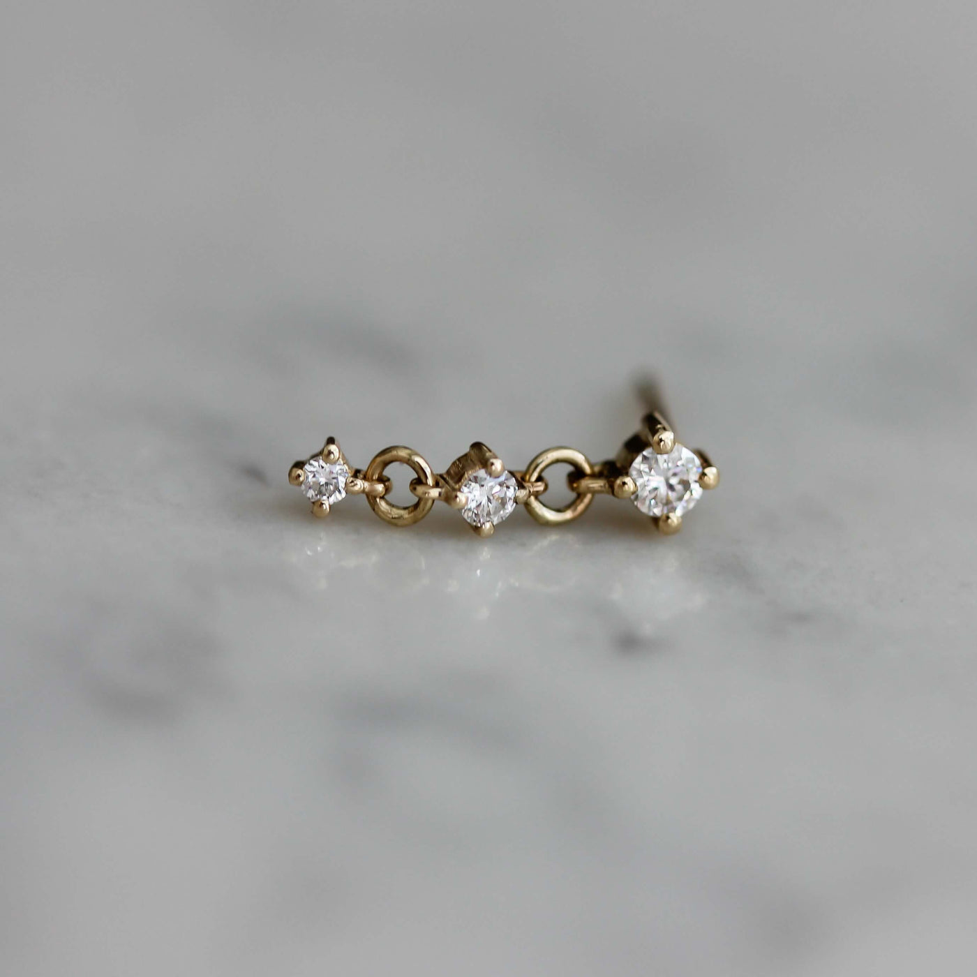 עגילי הרמוני יהלומים לבנים זהב 14K Earrings 