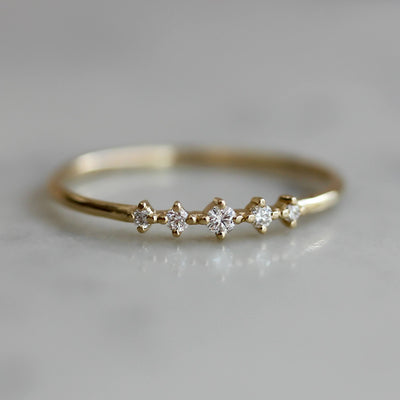 טבעת איזבל יהלומים לבנים זהב 14K Rings 14K צהוב