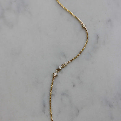 שרשרת איזבל יהלומים לבנים זהב 14K Necklaces 