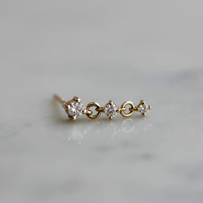 עגילי הרמוני יהלומים לבנים זהב 14K Earrings 