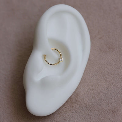 עגיל דיית' פרינס יהלום לבן זהב 14K Earrings 