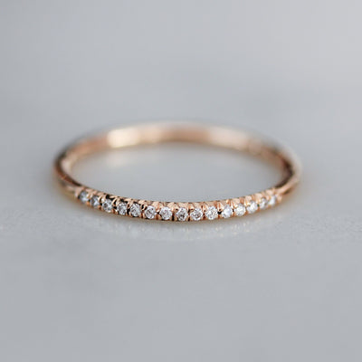 טבעת אשלי יהלומים לבנים זהב ורוד 14K Rings 14K ורוד