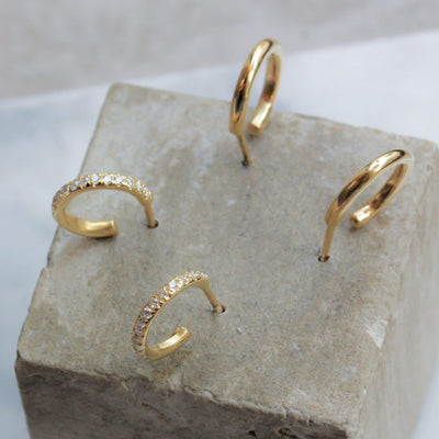עגילי אשלי יהלומים לבנים זהב 14K Earrings 