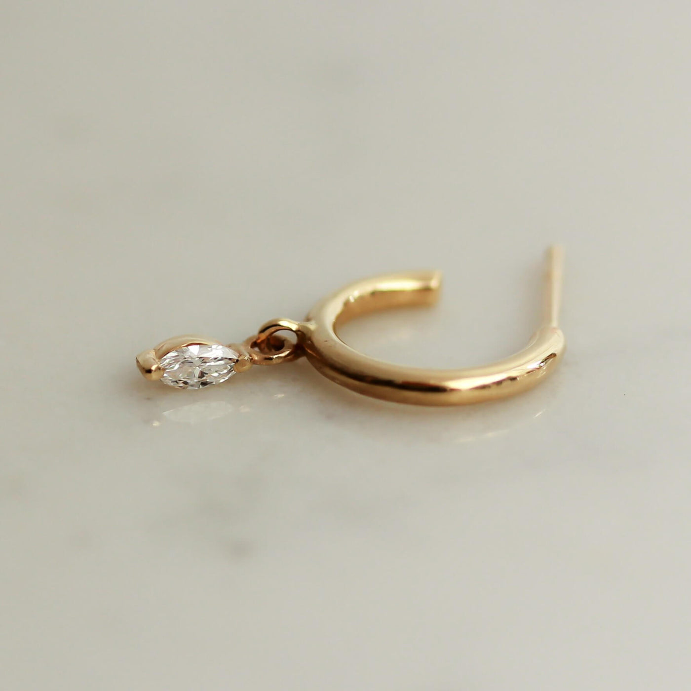 עגילי אשלי מרקיזה יהלומים לבנים זהב 14K Earrings 14K צהוב