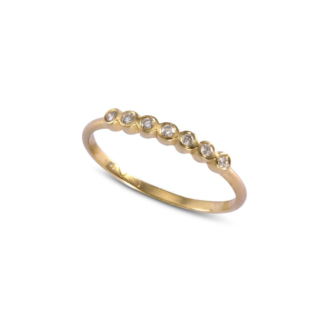 טבעת גאיה יהלומים לבנים זהב 14K Rings 14K צהוב