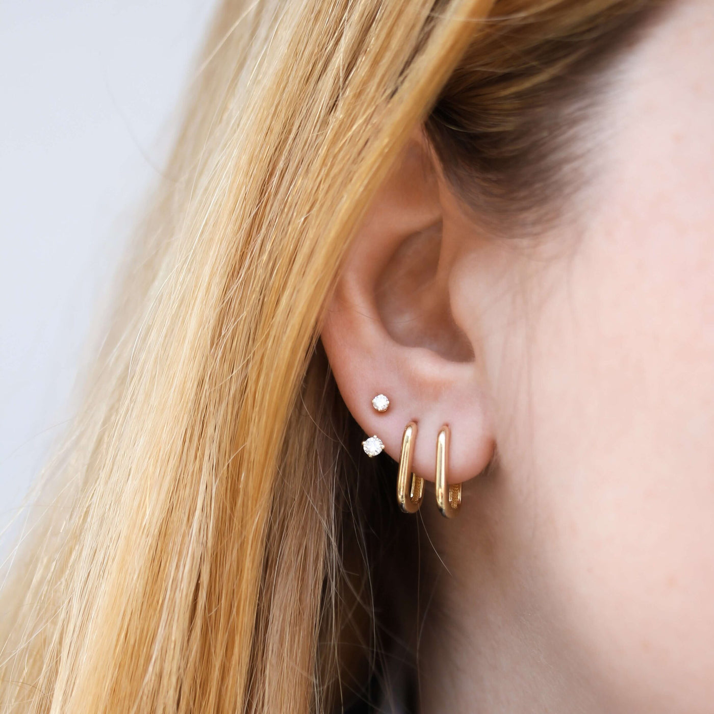 עגילי מישל יהלומים לבנים זהב 14K Earrings 