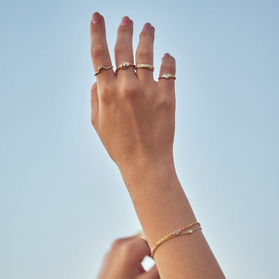 טבעת דאבל לונה זהב 14K Rings 