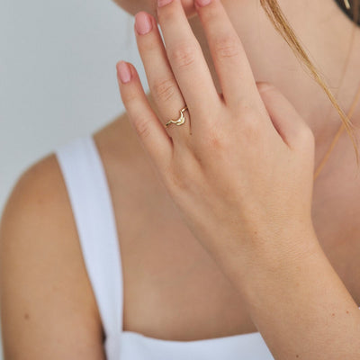 טבעת דאבל לונה זהב 14K Rings 