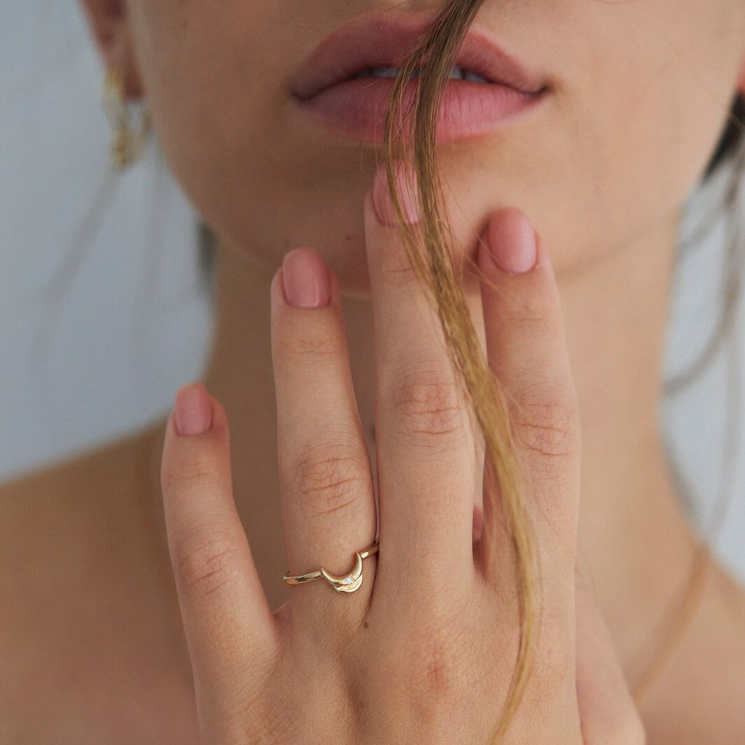 טבעת דאבל לונה זהב 14K Rings 