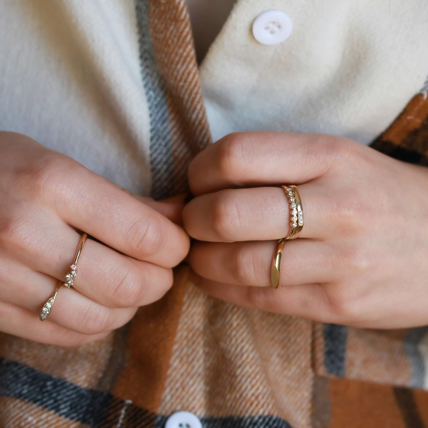 טבעת דילן משובצת זהב 14K Rings 