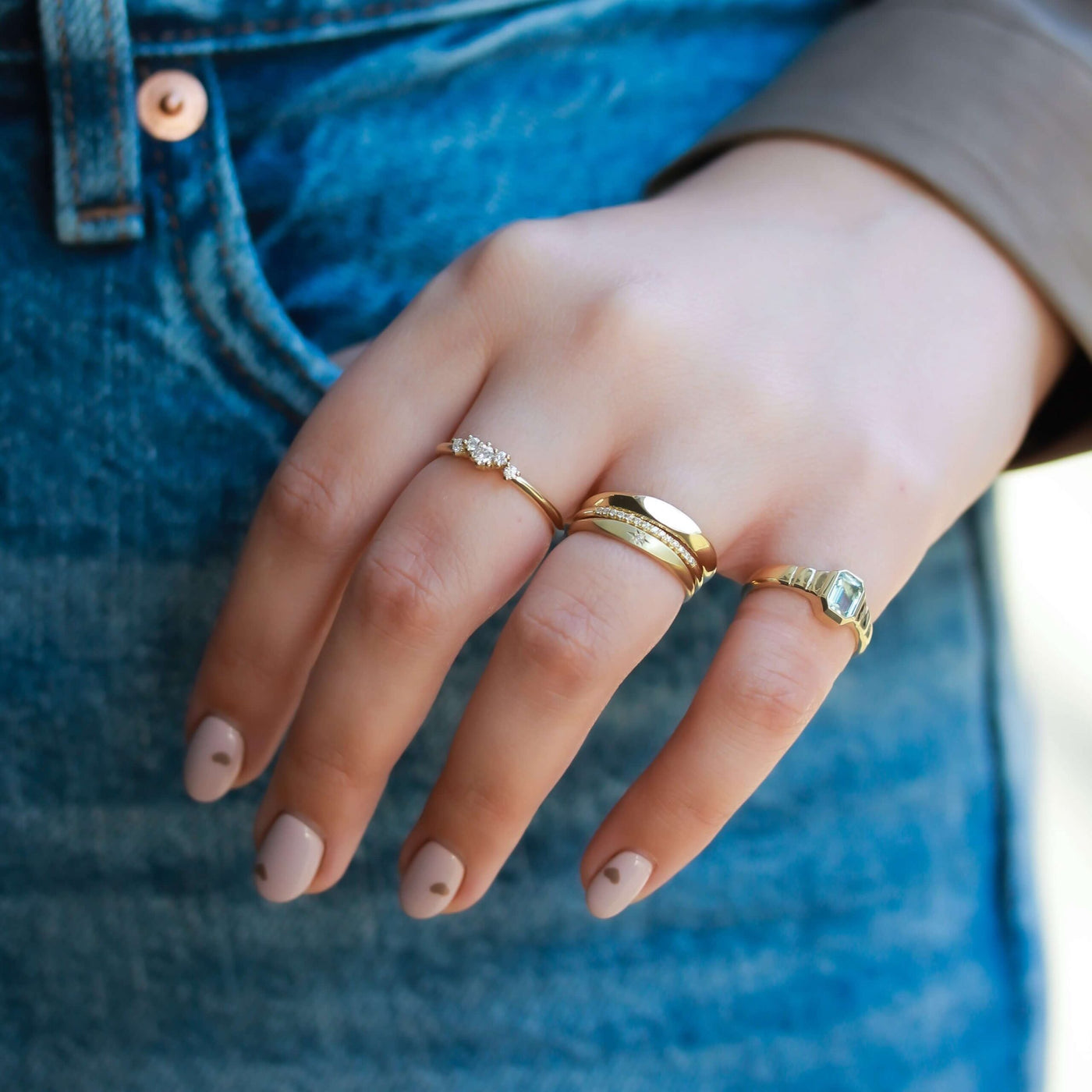 טבעת פרופיל חותם מרקיזה זהב Rings 