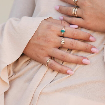 טבעת פולמון יהלום זהב 14K Rings 