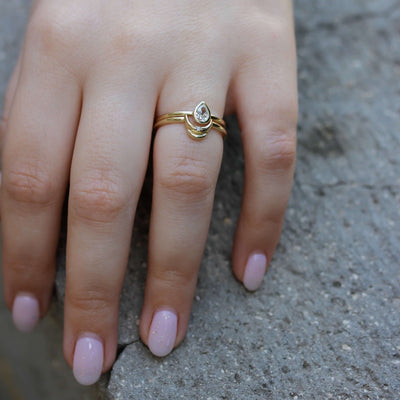 סט טבעות אלזה ודאבל לונה זהב ויהלומים Rings 