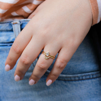 סט טבעות אלזה ודאבל לונה זהב ויהלומים Rings 