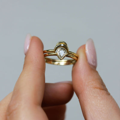 סט טבעות אלזה ודאבל לונה זהב ויהלומים Rings 
