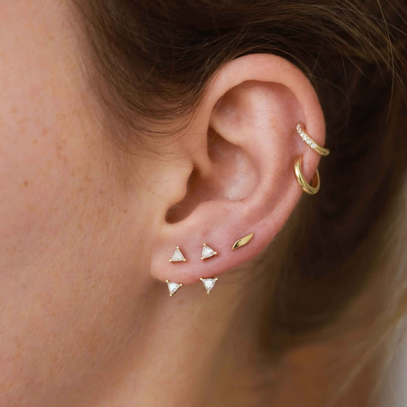 עגילי היילי יהלומים לבנים זהב 14K Earrings 