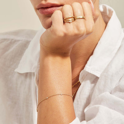 סט צמיד ושרשרת קלואי זהב ויהלומים 14K Necklaces