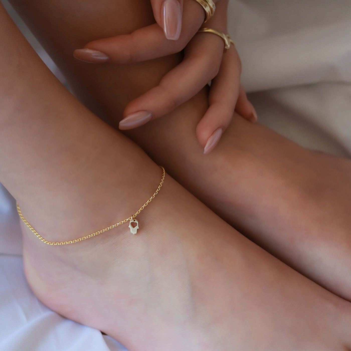 צמיד רגל חמסה זהב 14K Bracelets 