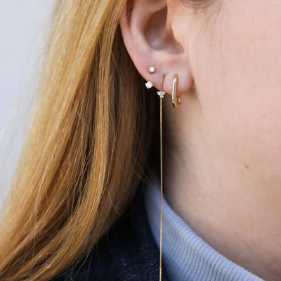 עגילי קלואי אריס יהלומים שחורים זהב 14K Earrings 