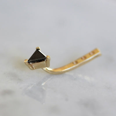 סט עגיל וז'קט היילי יהלומים שחורים זהב 14K Earrings 