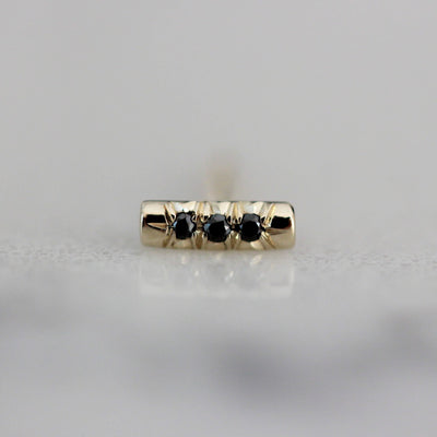עגילי דילן יהלומים שחורים זהב 14K Earrings 