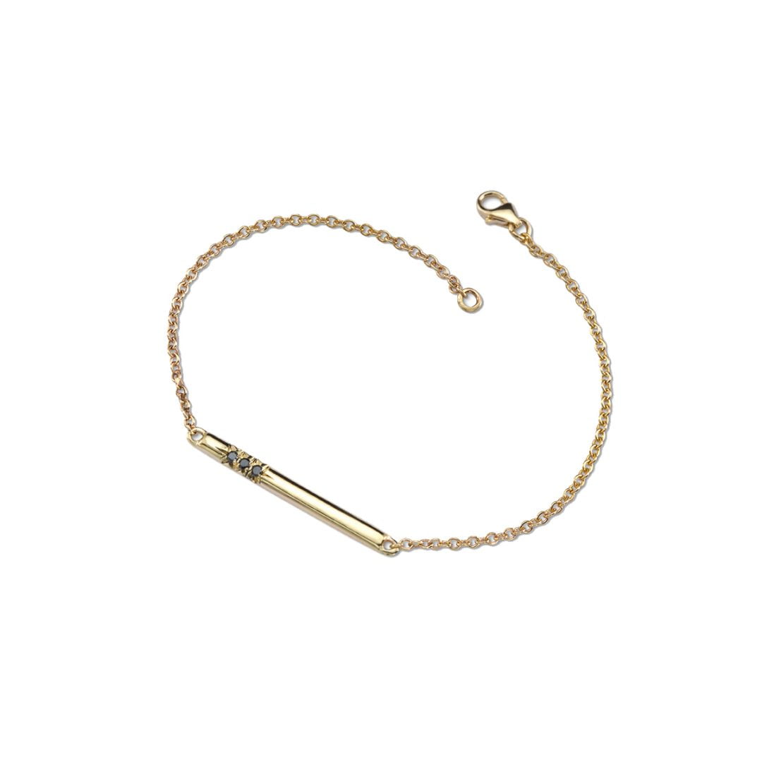 צמיד דילן יהלומים שחורים זהב 14K Bracelets 