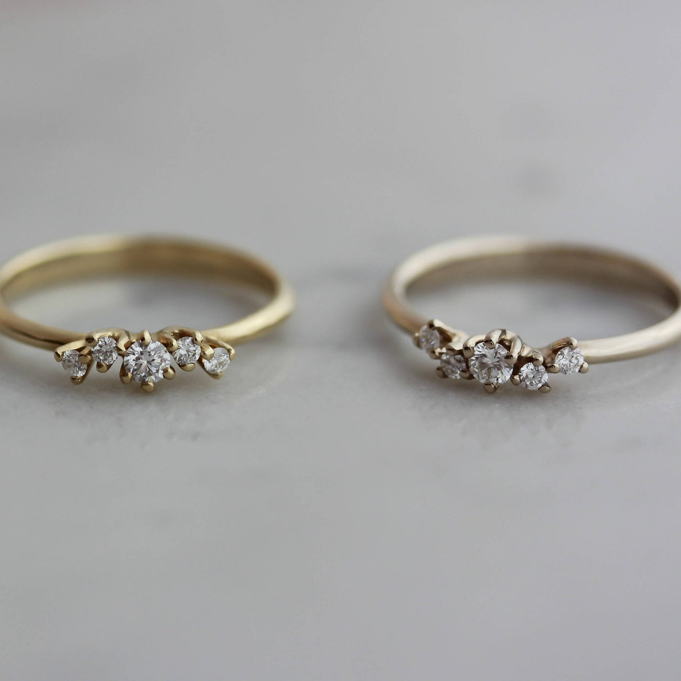 טבעת ונוס L יהלומים לבנים זהב 14K Rings 14K לבן